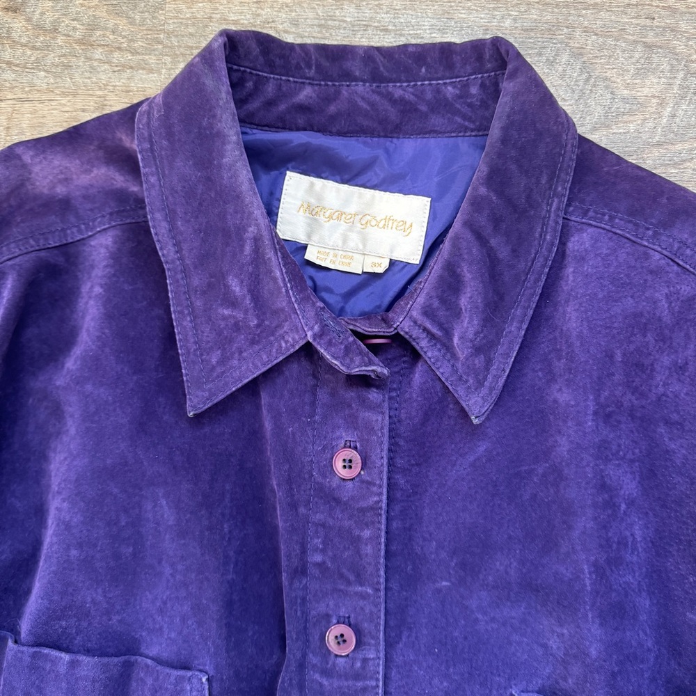 Margaret‎ Godfrey Leather Lightweight Jacket  Purple Plus Size 3X - Picture 4 of 14